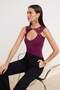 Mürdüm Düz Halter Yaka Kolsuz Örme Sandy Body TPRSS26BD00011 - 2