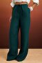 Petrol  %100 Keten Beli Lastikli Normal Bel Wide Leg Pantolon TWOSS26PL00048 - 3
