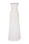 White Shiny Floral Textured Strapless Tulle Lined Maxi Evening Dress Wedding Dress Tprss26Ae00137 - 7