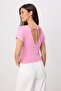 Pembe Fitted/Vücuda Oturan Büzgü/Drape Detaylı Örme Bluz TWOSS25BZ00605 - 7