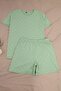 Mint Kalp Desenli Örme Pijama Takımı TBBSS24AI00025 - 4