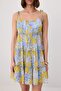 Blue Floral Pattern Layered A-Line Short / Mini Chiffon Woven Dress Twoss26El00316 - 3