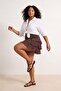 Brown Woven Plus Size Skirt Tbbss26Az00022 - 4