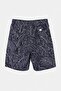 Navy Blue Capri Length Leaf Patterned Men's Swim Shorts Tmnss26Ds00008 - 7
