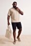 Big Size Navy Blue Regular Fit Flexible Fabric Shorts & Bermuda Tmnss26Ap00009