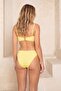 Yellow Strapless Covered Textured High Waist High Leg Bikini Set Tbess26Bt00140 - 3