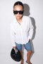 White Striped Shirt with Pleated Back Detail Tdrss26Go00116 - 2