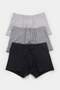 Black-Anthracite-Grey Melange 3-Pack Cotton Flexible Curved Waist Boxer Tmnss26Bx00010