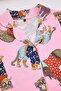 Pembe Leopar Baskılı Gömlek Yaka Örme Büyük Beden Pijama Takımı TBBAW27AI00004 - 7