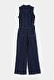 Koyu Mavi Orta Esnek Gömlek Yaka Denim Tulum TWOAW27TU00006 - 9