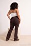 Kahverengi Fırçalı Soft Kumaş Flare Paça Yoga Örme Spor Tayt TBBSS24AY00004 - 3
