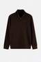 Kahverengi Regular/Normal Kesim Dik Yaka Fırçalı Selanik Yumuşak Tuşeli Sweatshirt TMNAW27SW00017 - 6