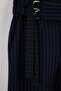 Lacivert Kalın Kemerli Çizgili Wide Leg/Geniş Paça Pantolon TWOAW27PL00027 - 8