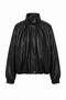 Siyah Oversize Kalıp Yumuşak Suni Deri Mont TWOAW27MO00065 - 6