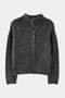 Wardrobe Essentials Antrasit Yünlü Yumuşak Dokulu Oversize Dik Yaka Triko Hırka TWOAW27HI00072 - 5