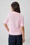 Pembe At Nakışlı Ajurlu/Delikli Polo Yaka Bluz TWOSS26BZ01101 - 4