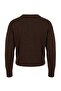 Wardrobe Essentials Kahverengi Yünlü Bisiklet Yaka Basic Triko Hırka TWOAW27HI00098 - 8