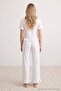 Ecru More Sustainable Chiffon Ruffled Ribbed Viscose Knitted Pajama Set Thmaw27Pt00001 - 5