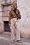 Trendyolmilla Wardrobe Essentials – Bej Kemer Tokalı Duble Paça Pantolon | TWOAW27PL00010 - 2