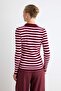 Bordo Polo Yaka Basic Çizgili Fitted/Vücudu Saran Triko Kazak TWOAW25KZ00349 - 4