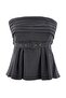Antrasit Kemerli Pili Detaylı Dokuma Bluz TWOAW27BZ00138 - 5
