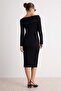 Siyah Carmen Yaka Bodycone Fitilli Maxi Boy Triko Elbise TWOAW27EL00012 - 4