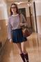 Çok Renkli Çizgili Oversize/Geniş Kesim Bisiklet Yaka İnce Örme Sweatshirt TWOAW23SW00326 - 4