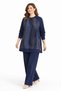 Women's Middle Age and Above Plus Size Kupra Tunic Trousers Mom Set 25548 - 3