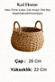 Wicker Knitted Multi-Purpose Medium Size 26 X 22 Basket/Flower Pot/Organizer with Handles - 4