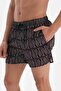 Black Fish Patterned Mini Size Swim Shorts - 5