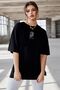Azurco Oversize Plato Printed Black Tshirt - 5