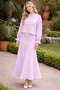 2078 Double Set Lilac with Knitted Detail Collar - 2