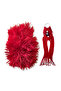 Long Haired Red Plush Car Gear Gaiter Tassel / Red Macrame Car Exhaust Tassel with Evil Eye