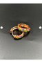 Bym181 Multi-Colored Enamel Gold Hoop Earrings with Steel Clicks, Daily Stylish Model