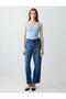 Blue U Neck Slim Fit Sleeveless Knitted Tank Top - 2