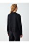 Black Long Sleeve Lace Detailed Short Woven Shirt - 4