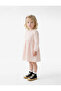 Long Sleeve Lace Detailed Pleated Doll Collar Dress - 4