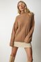 Women's Biscuit Knit Motif Stand Collar Knitwear Sweater MX00132 - 4