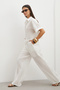 Linen-Look White Trousers