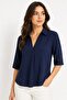 M1211611 Women's Shirt Dark Blue - 3