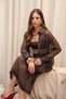 Sorcha Brown Transparent Shirt Skirt Suit