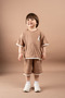 Two-piece boys' summer outfit set: printed t-shirt and shorts with trim detail - 7