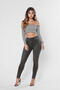 Women's Gray Skinny Jean Pants with Narrow Legs