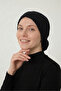 Black Instant Turban Hijab with Bun, Suitable for Medical Use