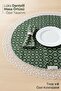 Round Floral Green Tablecloth - White Guipure Lace Detailed Runner