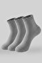 3-Piece Gray Men's Bamboo Seamless Thin Summer Short Socks - Premium - 2
