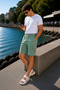 Elastic Waist Cargo Pocket Standard Fit Lace-Up Men's Shorts C360 - 6