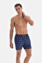 Navy Blue Seahorse Patterned Short Swim Shorts - 6