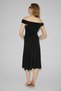 Sable women's soft and flexible fabric off-the-shoulder ruched detail long black dress - 6