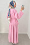 Waist Gathered Kimono Skirt Set 2354 - Pink - 4